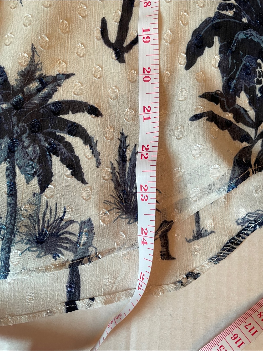 RACHEL Rachel Roy Ivory Blouse with Navy Palm Print - Picture 4 of 12